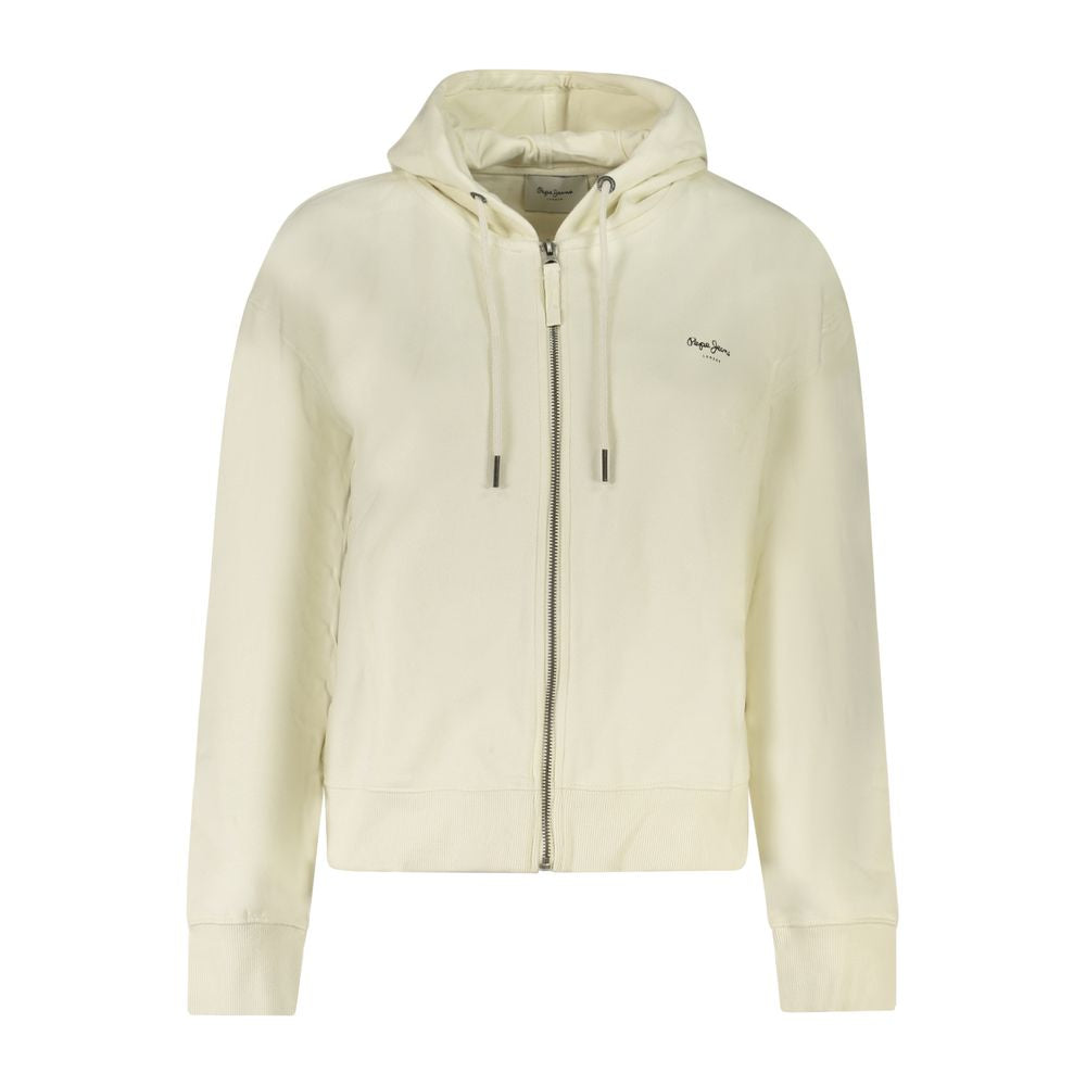 White Cotton Women Hoodie Pepe Jeans