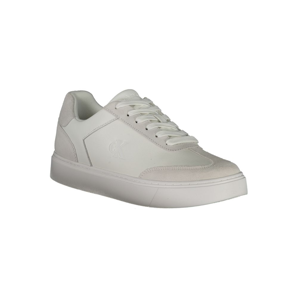 White Leather Men Sneaker Calvin Klein