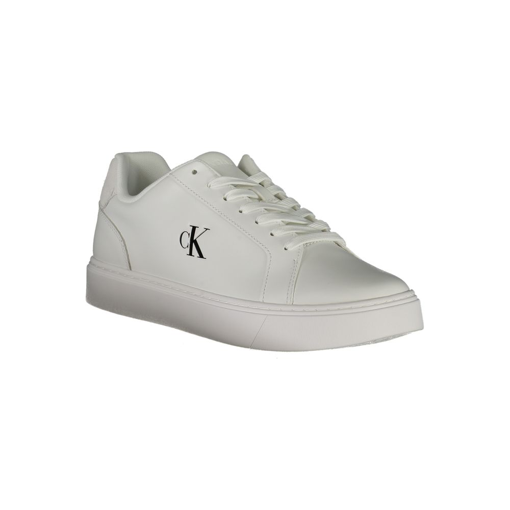 White Leather Men Sneaker Calvin Klein