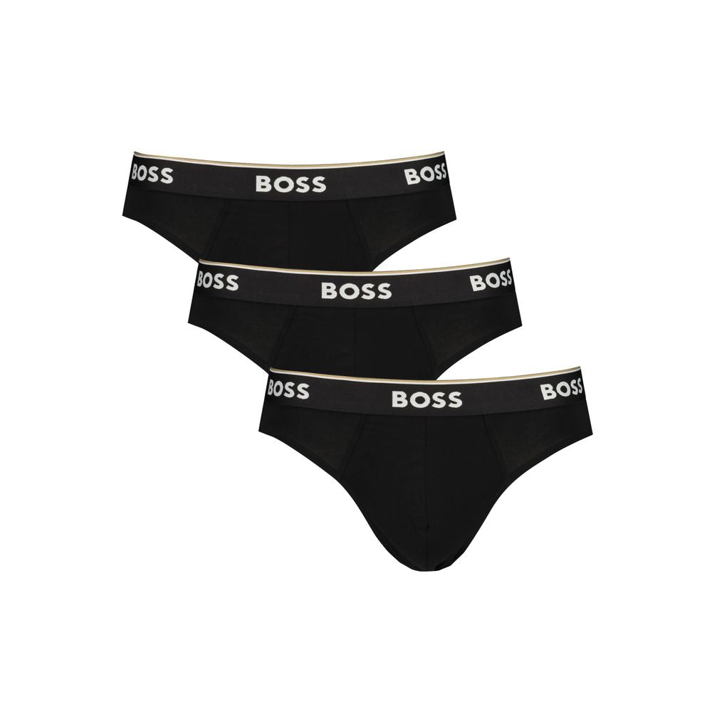 Black Cotton Men Brief Hugo Boss