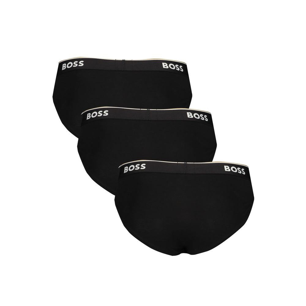 Black Cotton Men Brief Hugo Boss