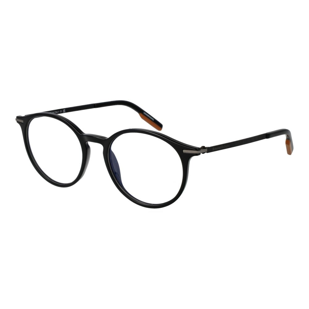 Black Unisex Glasses Frame Ermenegildo Zegna