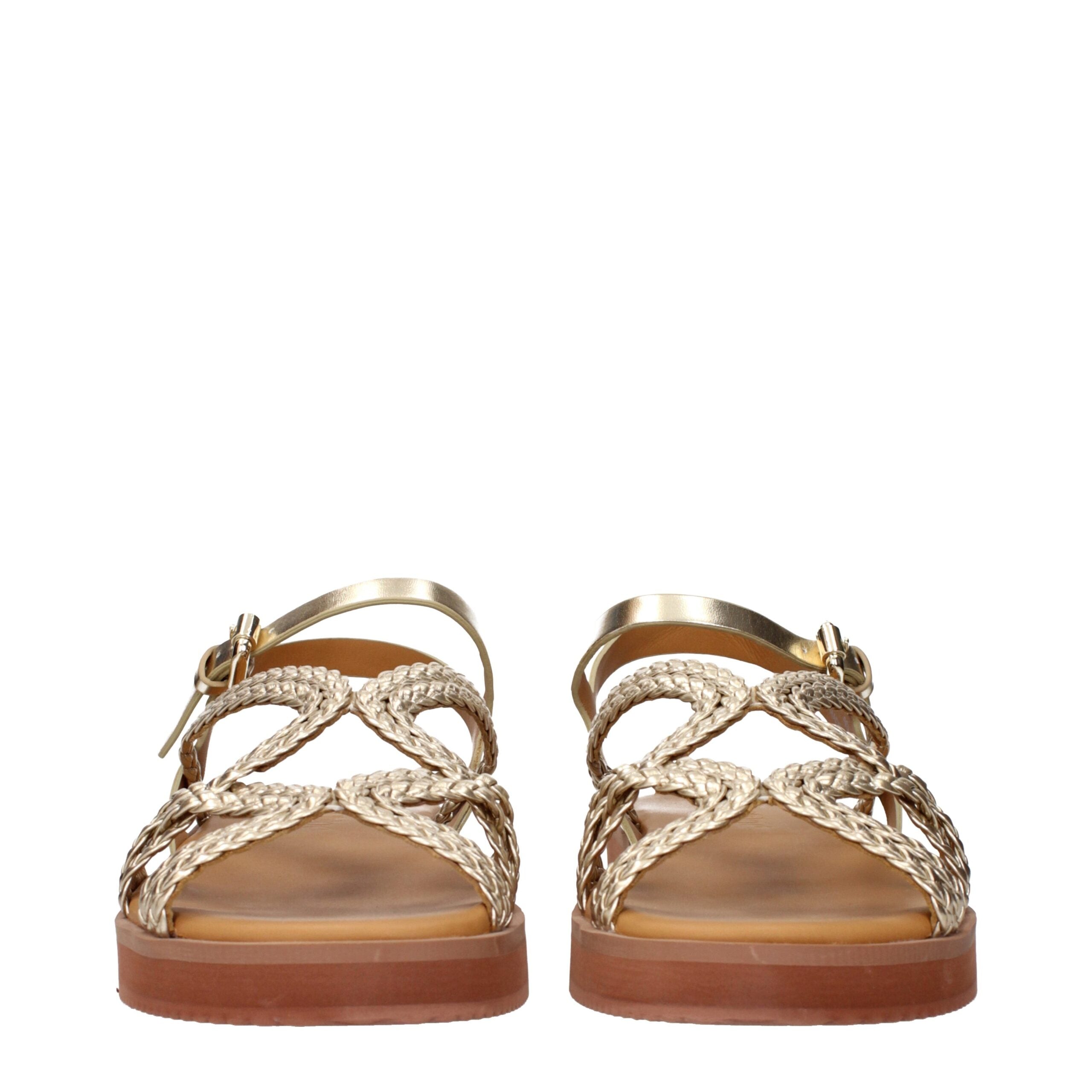 Gold Polyethylene Flat Sandals See By Chloé