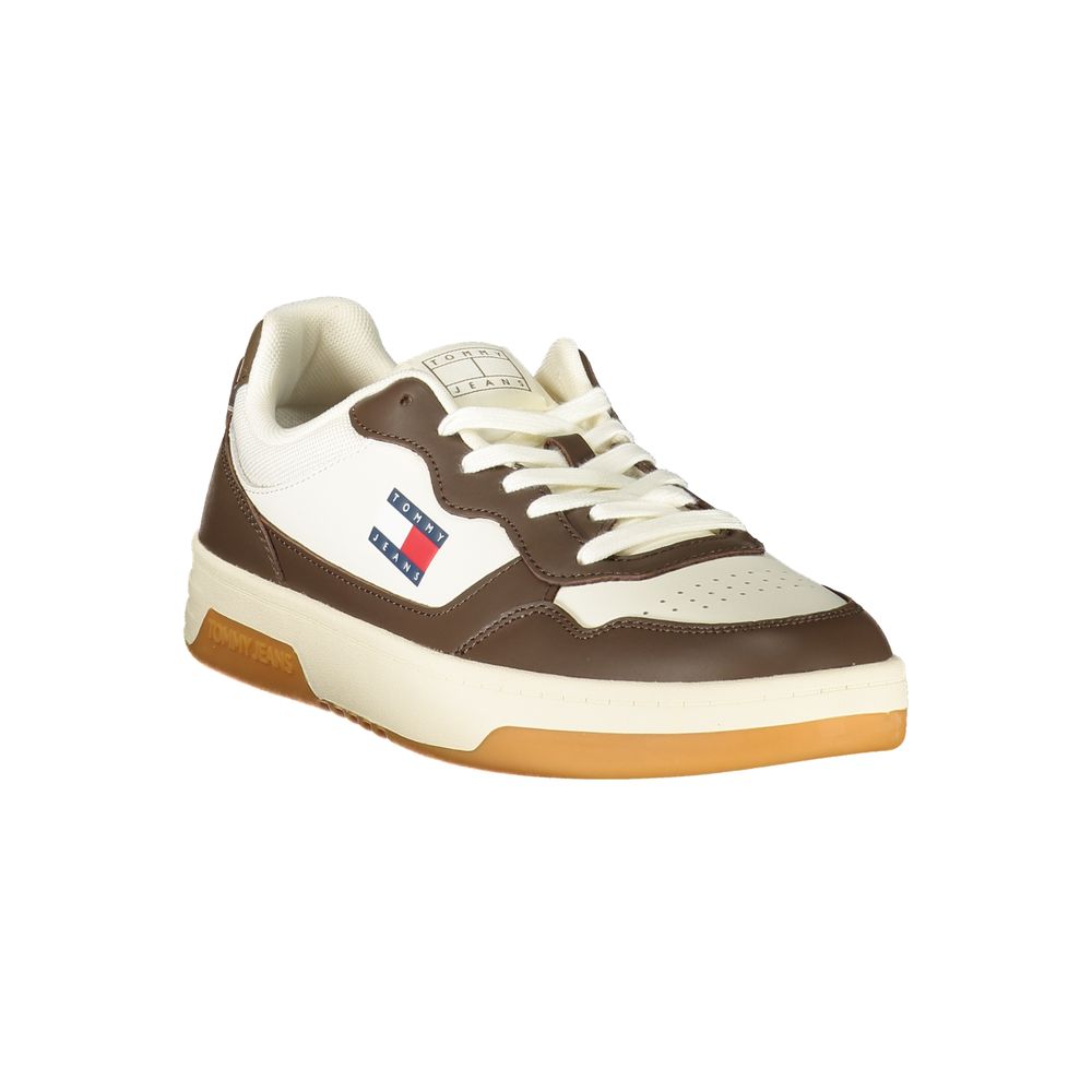 White Leather Men Sneaker Tommy Hilfiger
