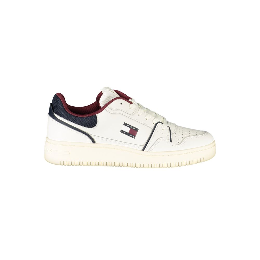 White Leather Men Sneaker Tommy Hilfiger