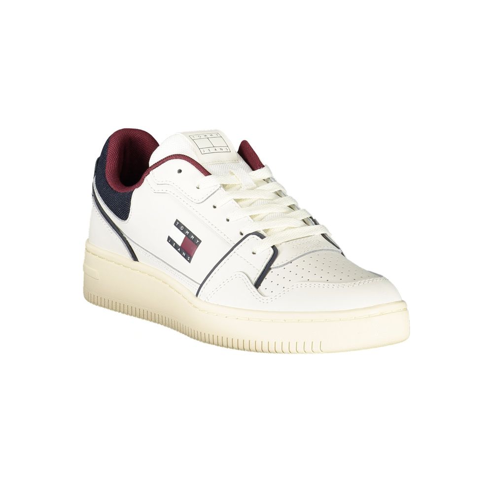 White Leather Men Sneaker Tommy Hilfiger