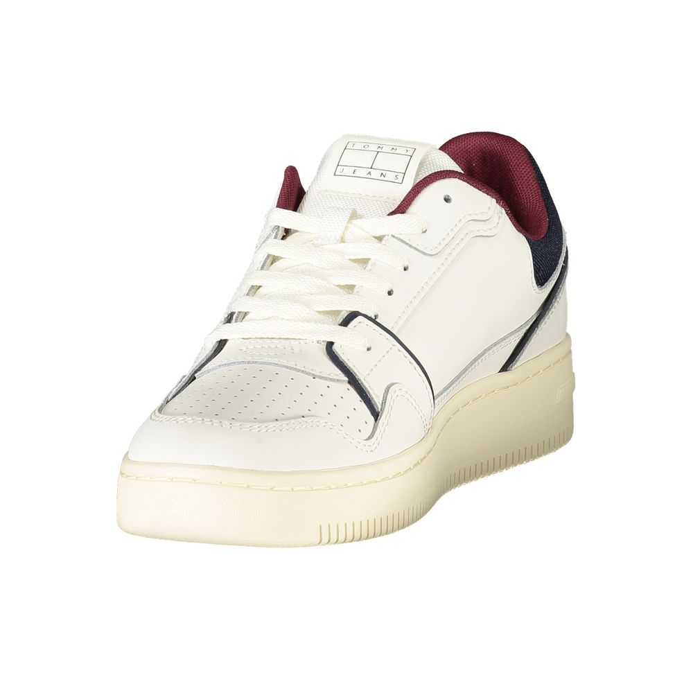 White Leather Men Sneaker Tommy Hilfiger