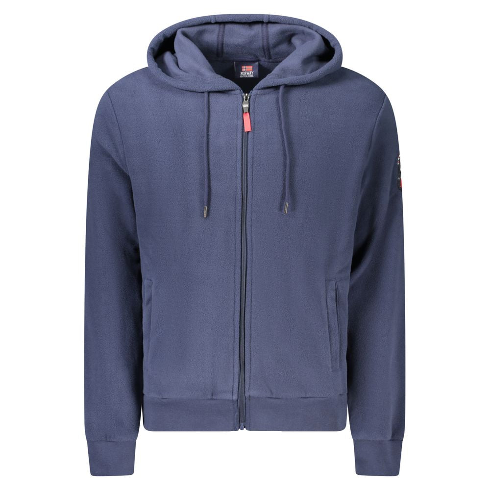 Blue Polyester Men's Hooded Sweater Norway 1963