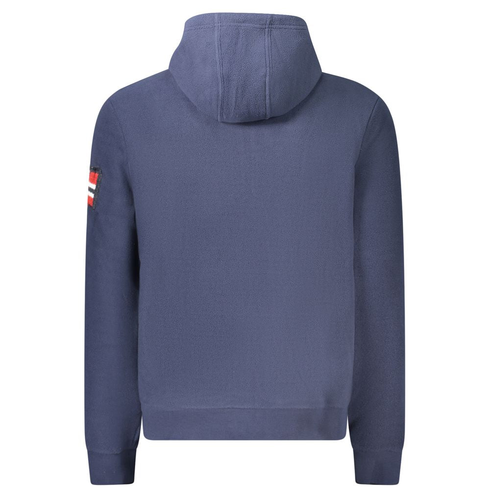 Blue Polyester Men's Hooded Sweater Norway 1963