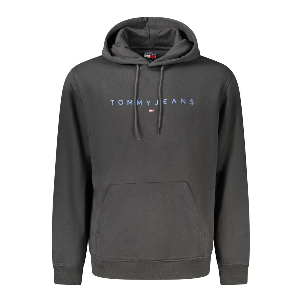 Black Cotton Men Hoodie Tommy Hilfiger