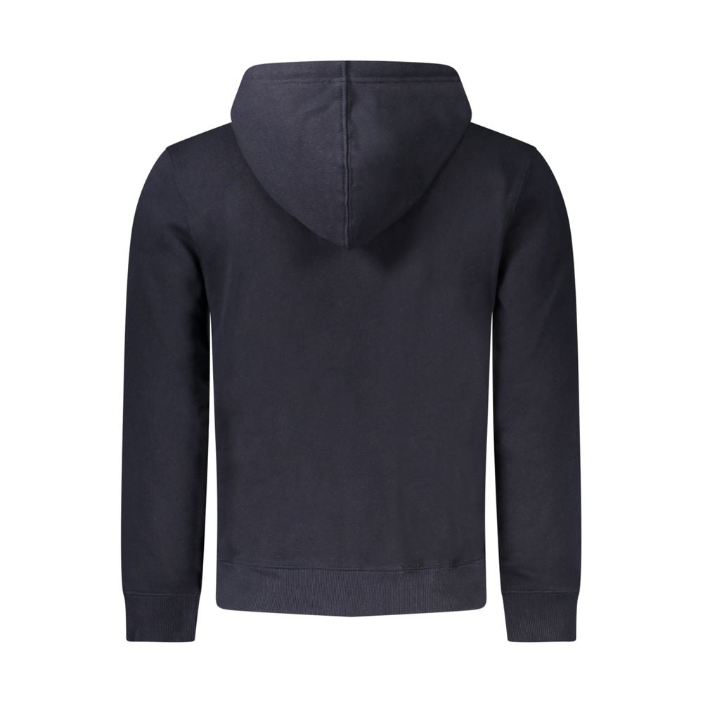 Blue Organic Cotton Men Sweater Hoodie Guess Jeans