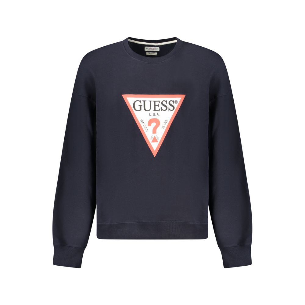 Blue Cotton Men Sweater Guess Jeans