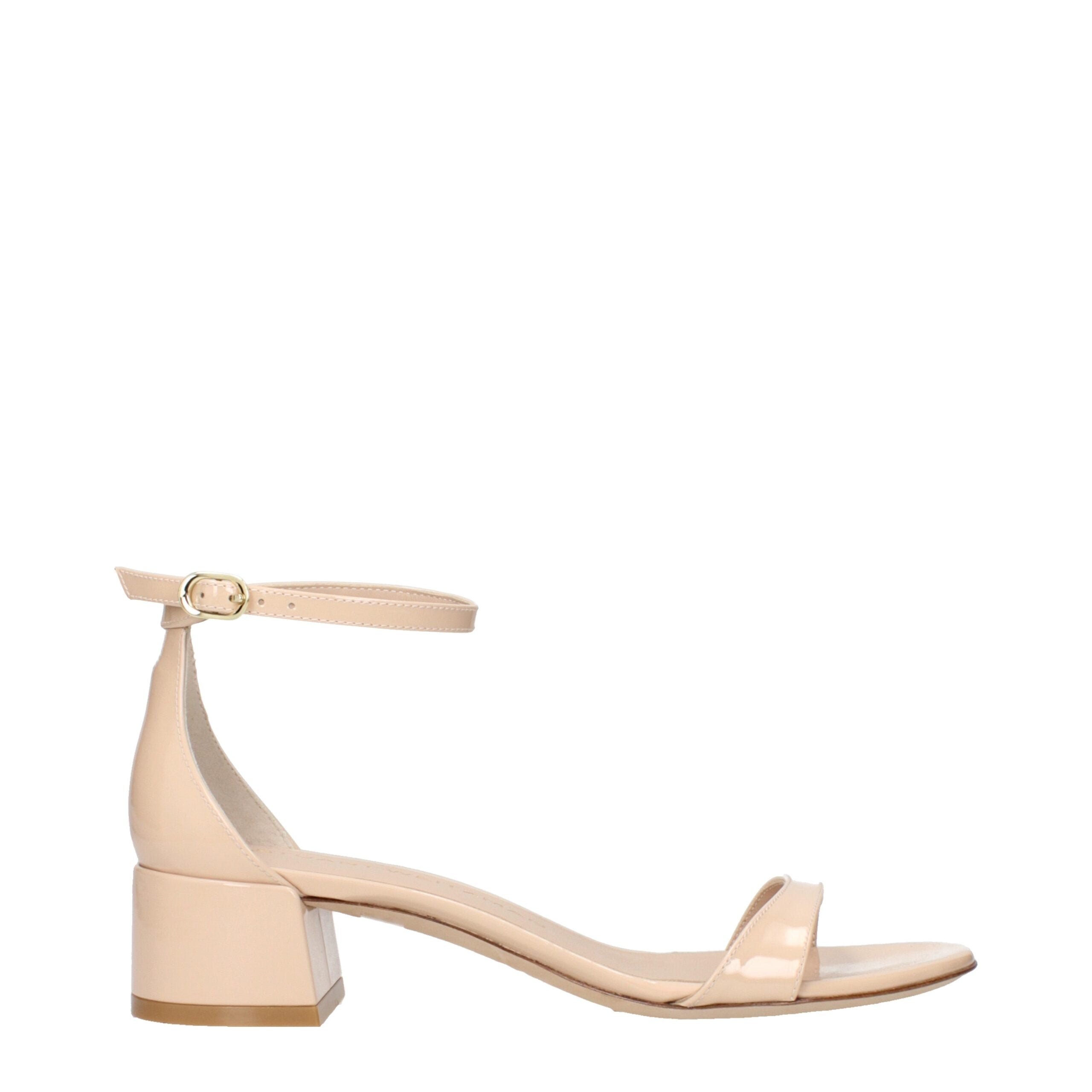 Beige Leather Flat Sandals Stuart Weitzman