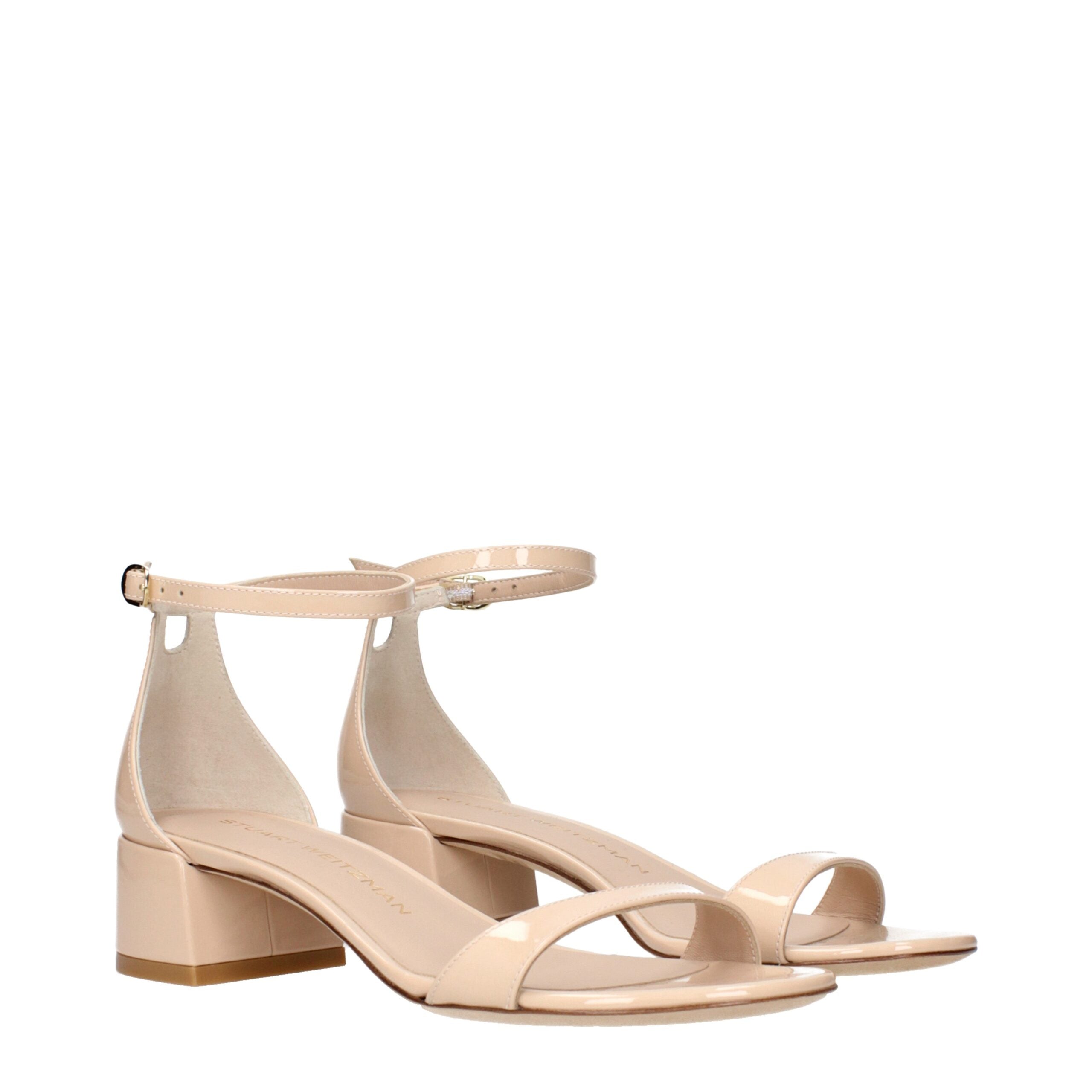 Beige Leather Flat Sandals Stuart Weitzman