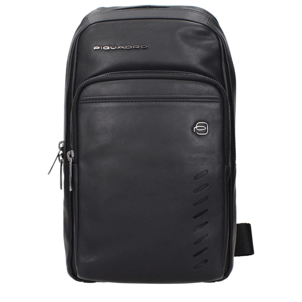 Black Leather Crossbody Bags Piquadro
