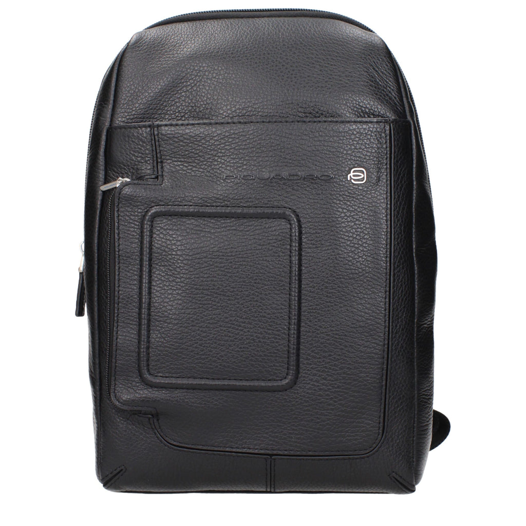 Black Leather Crossbody Bags Piquadro