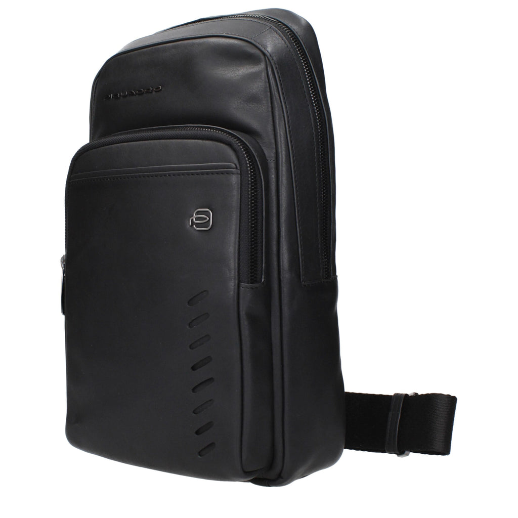 Black Leather Crossbody Bags Piquadro