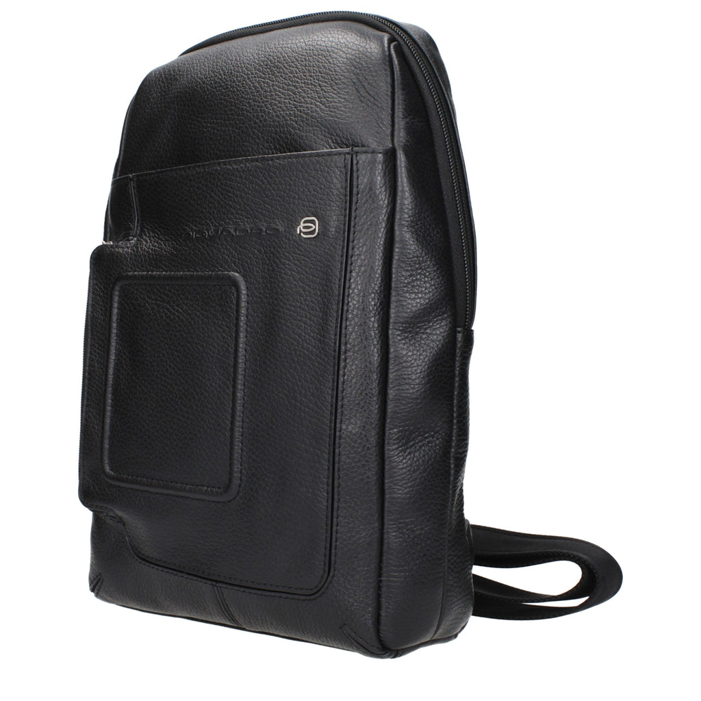 Black Leather Crossbody Bags Piquadro