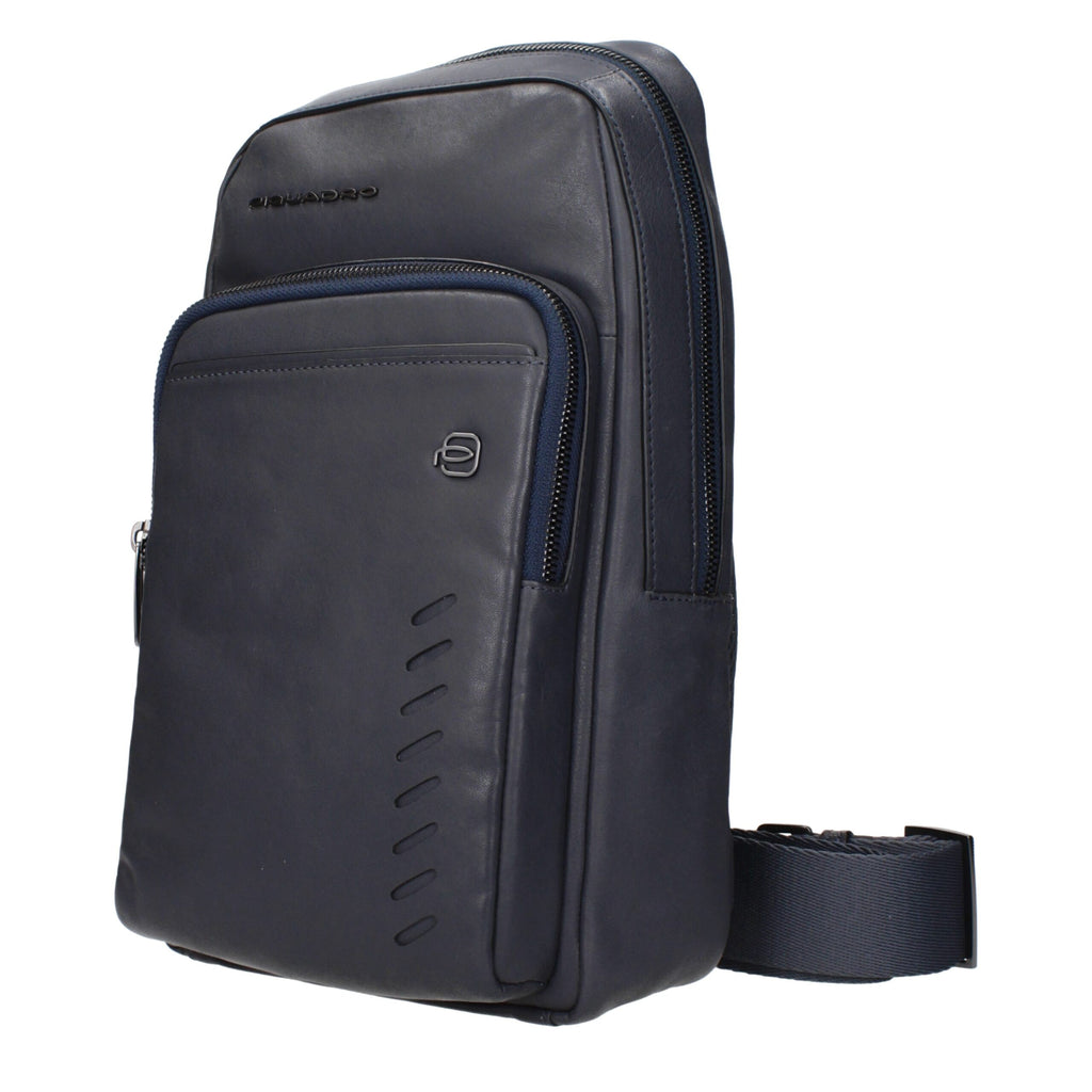 Blue Leather Crossbody Bags Piquadro