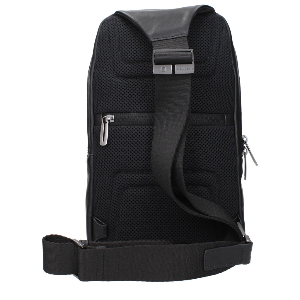 Black Leather Crossbody Bags Piquadro