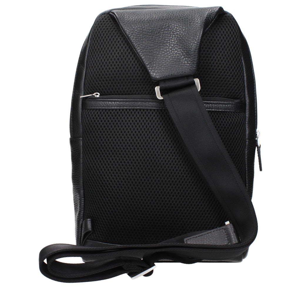 Black Leather Crossbody Bags Piquadro