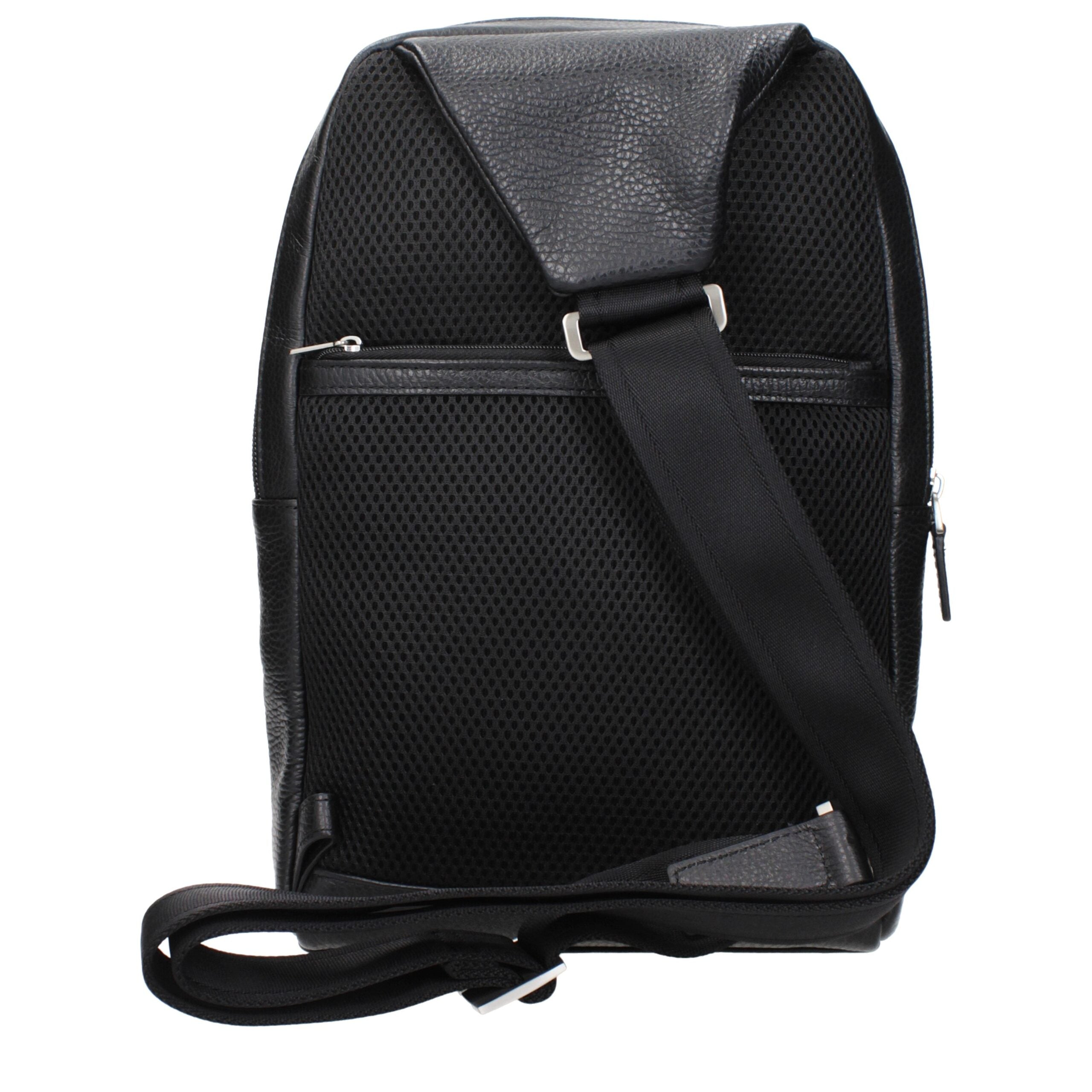 Black Leather Crossbody Bags Piquadro