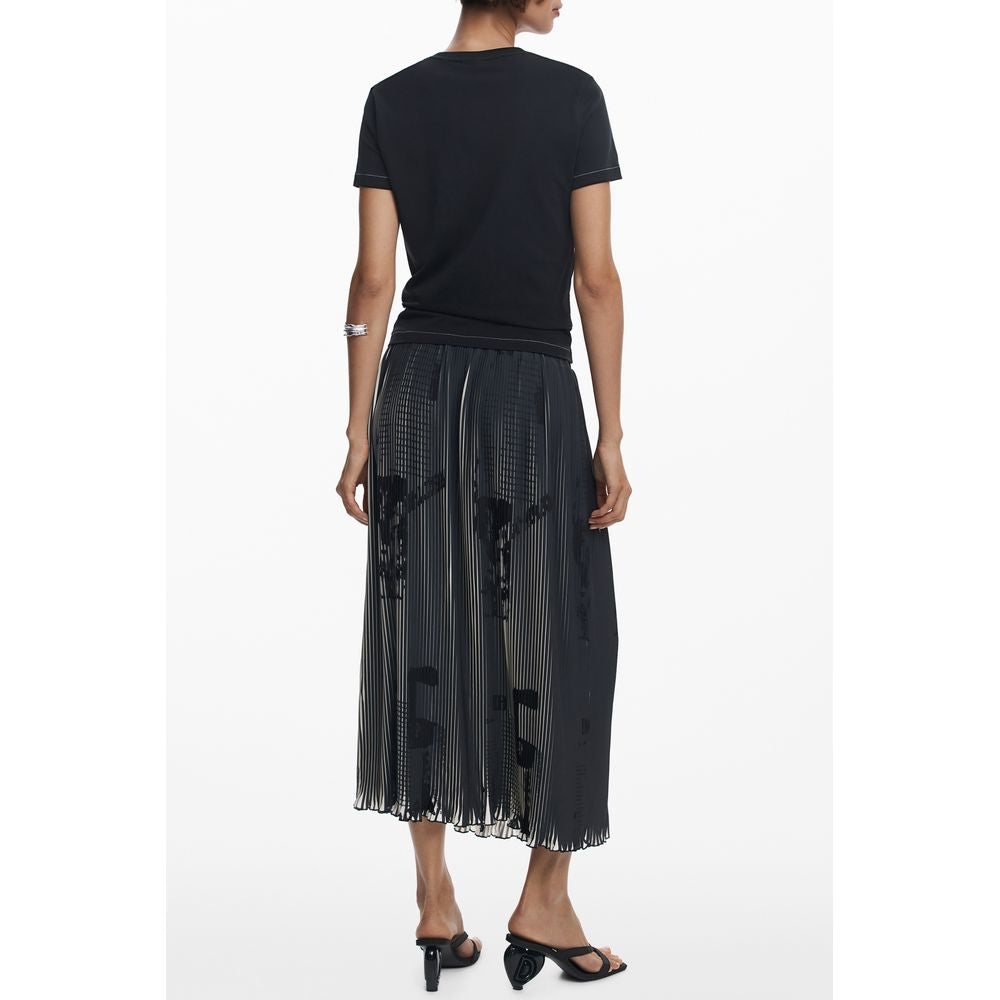 Black Cotton Women T-Shirt Desigual