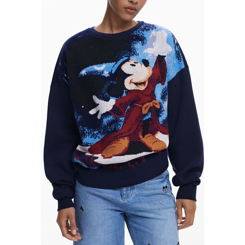 Blue Cotton Women Sweater Desigual