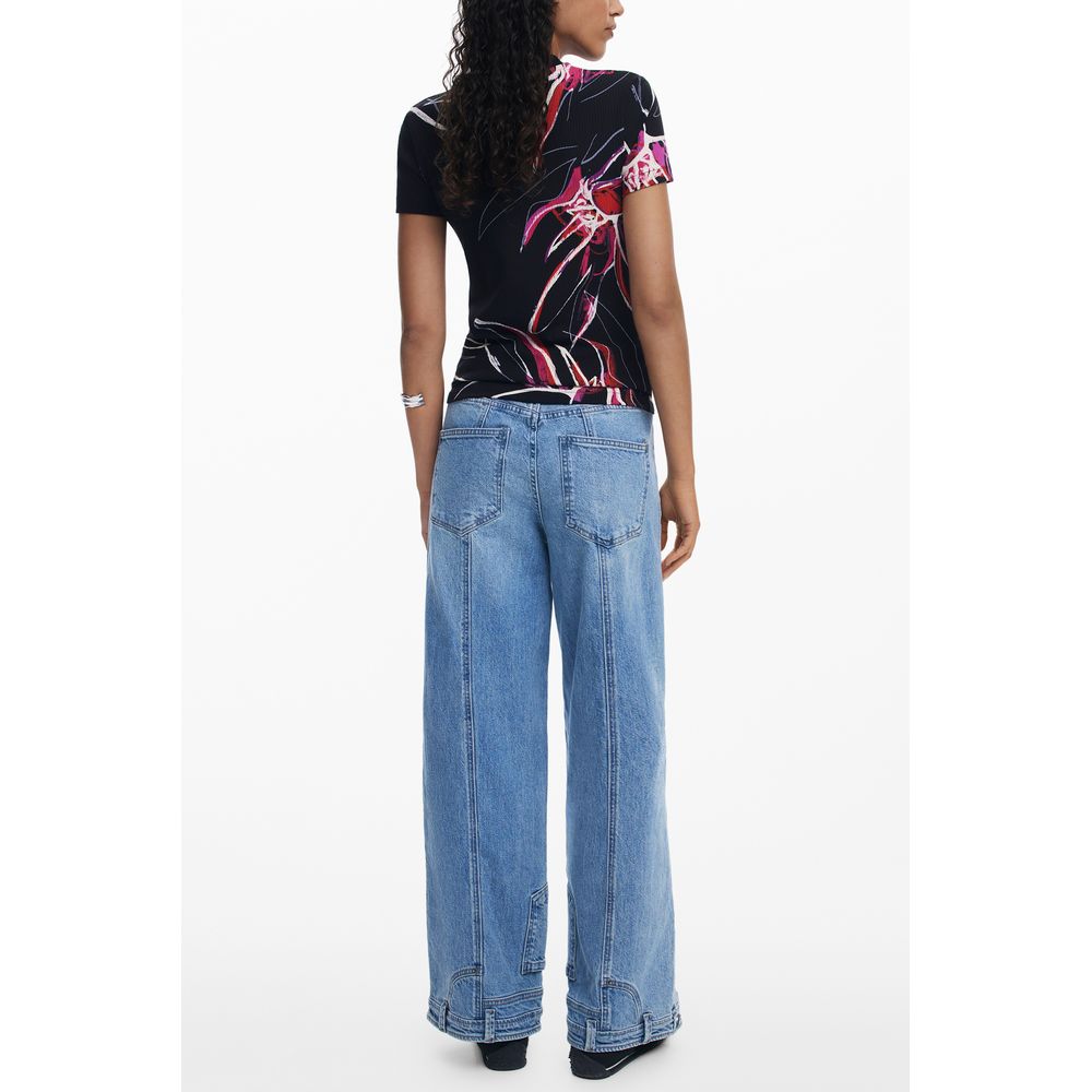 Black Viscose Women Top Desigual