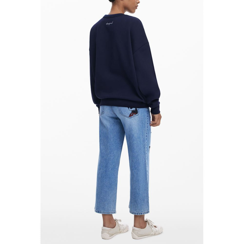 Blue Cotton Women Sweater Desigual