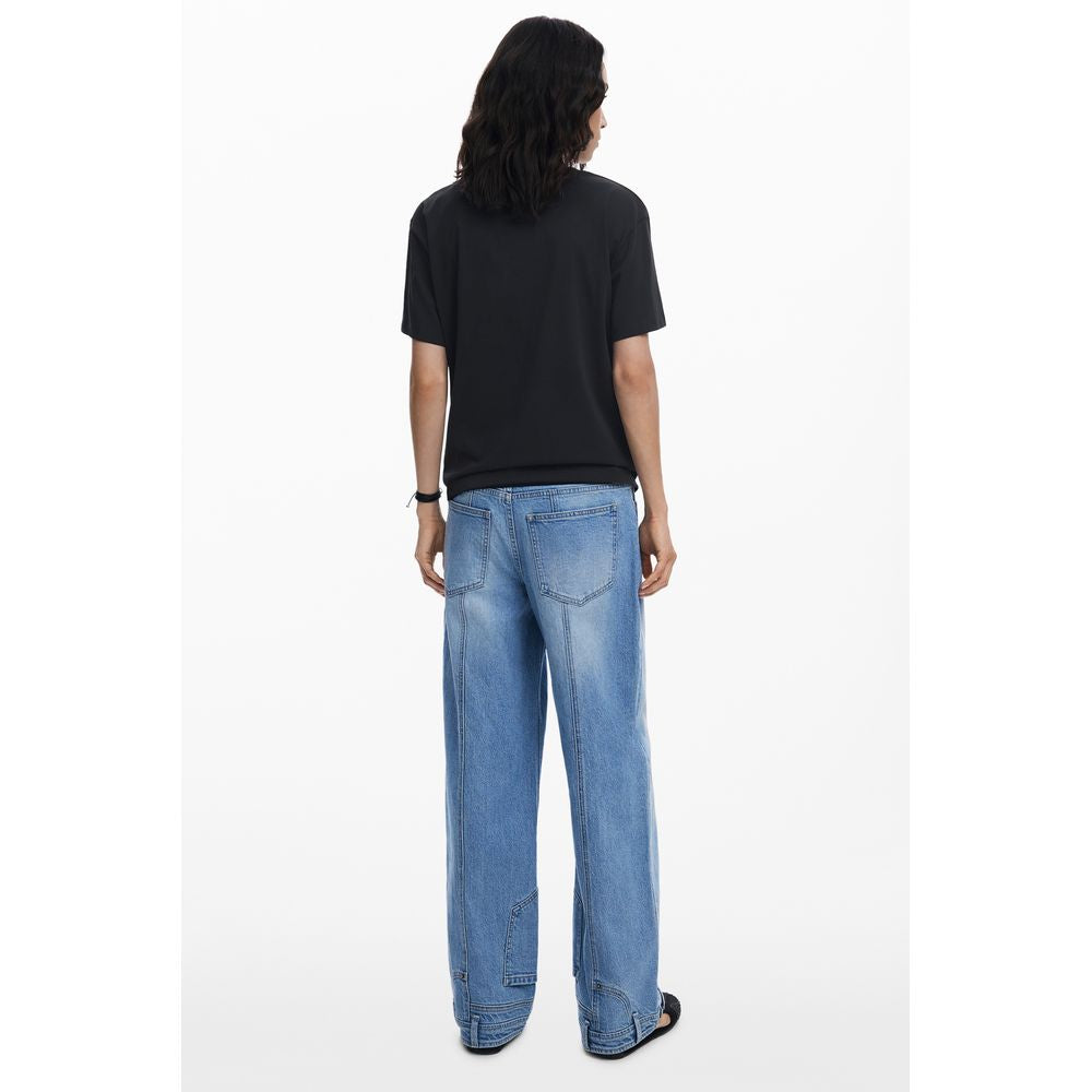 Black Cotton Women T-Shirt Desigual