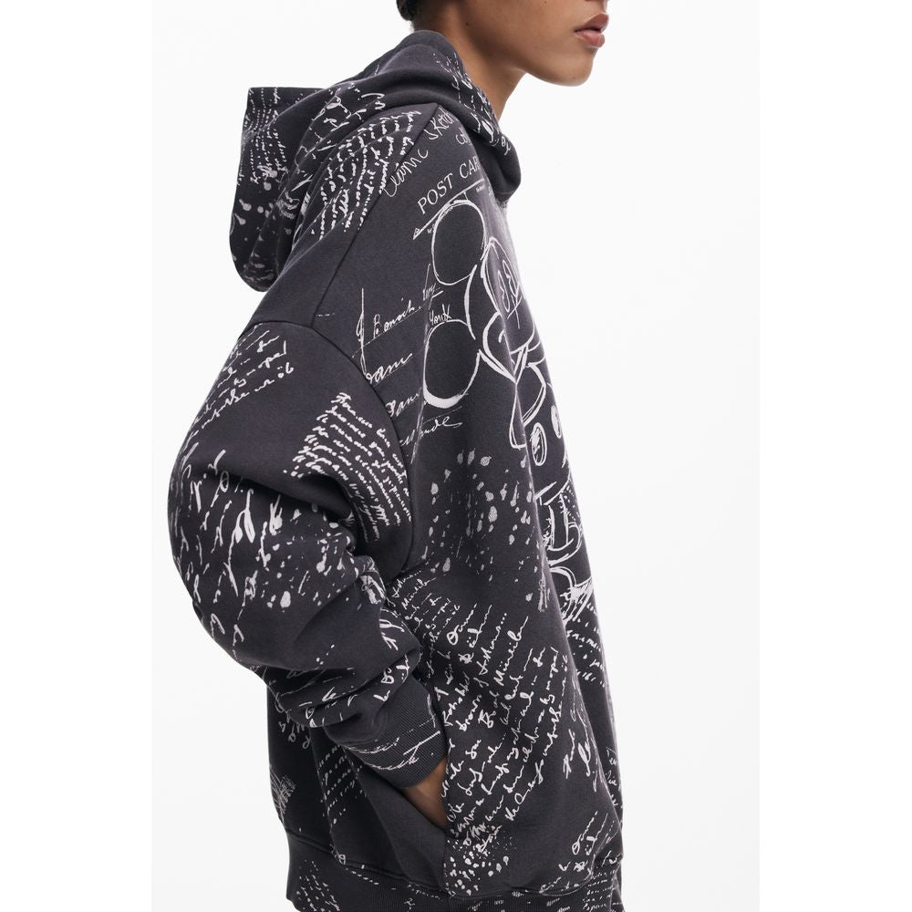 Black Cotton Women Hoodie Desigual