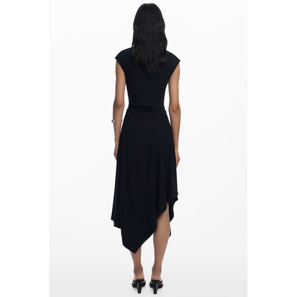 Black Cotton Women Dress Desigual