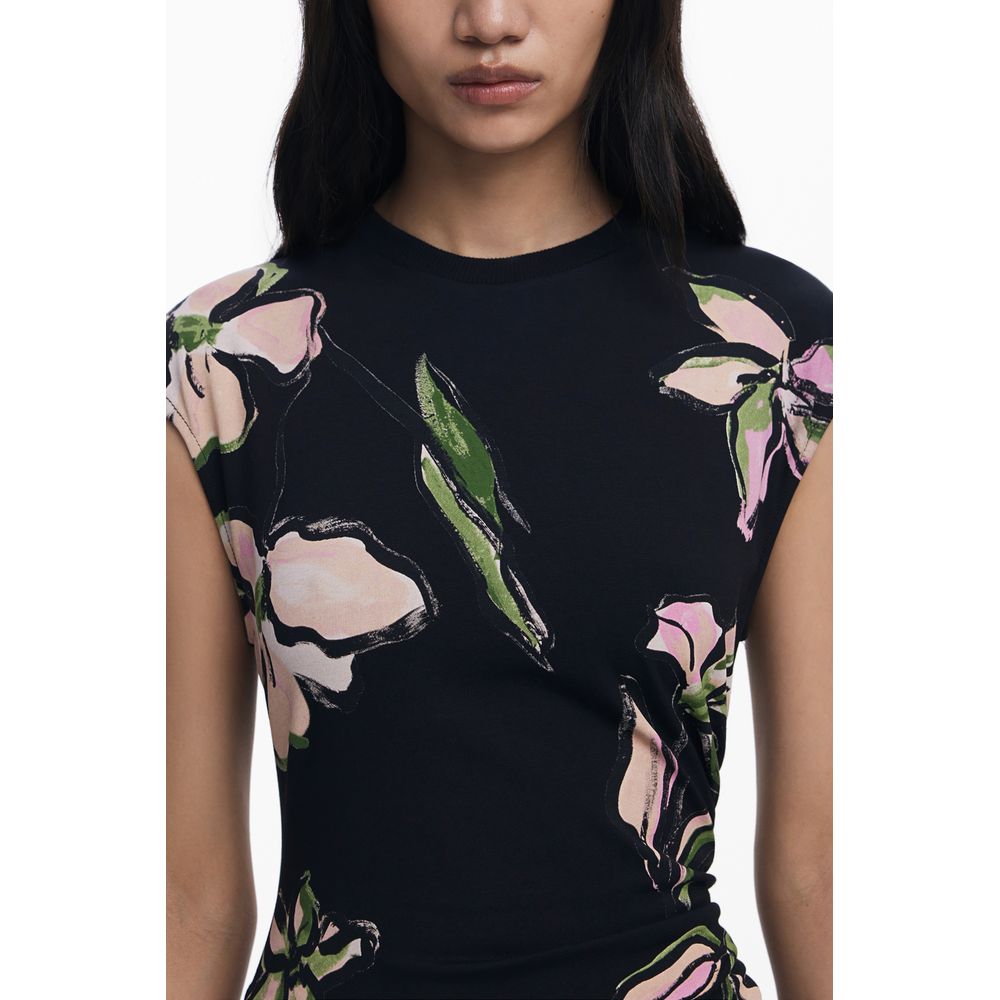 Black Cotton Women Dress Desigual