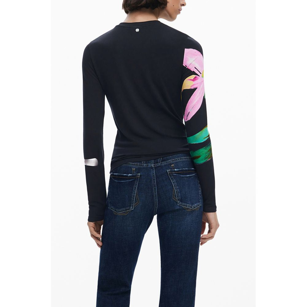Black Viscose Women Top Desigual