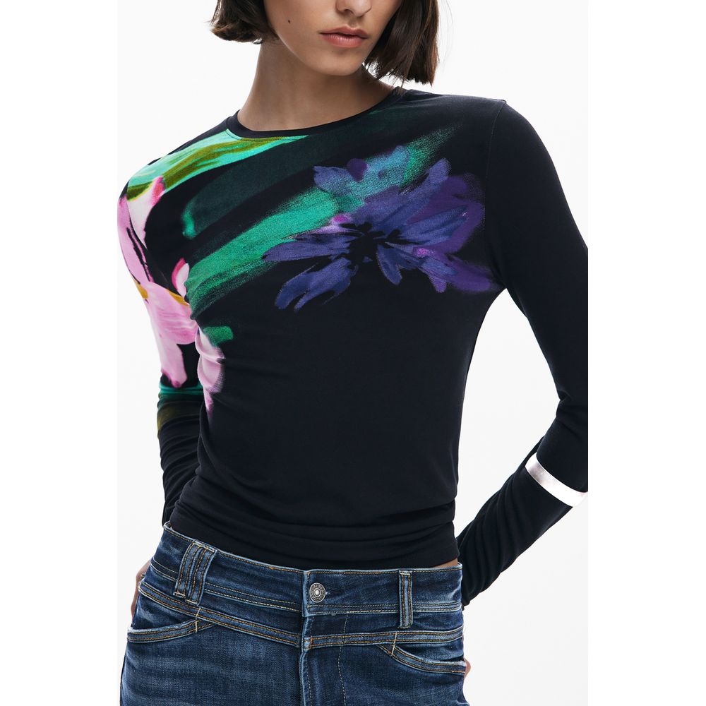 Black Viscose Women Top Desigual