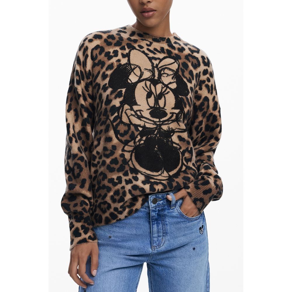 Brown Elastane Women Sweater Desigual