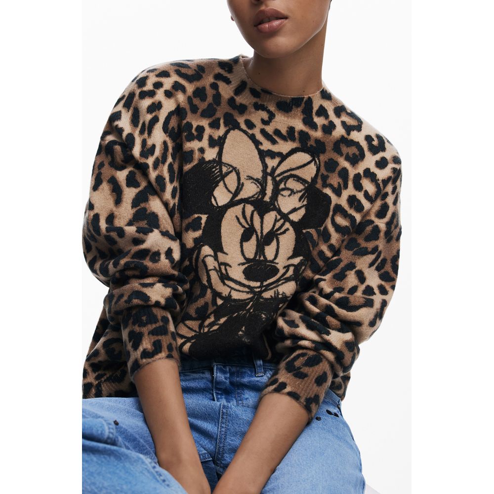 Brown Elastane Women Sweater Desigual
