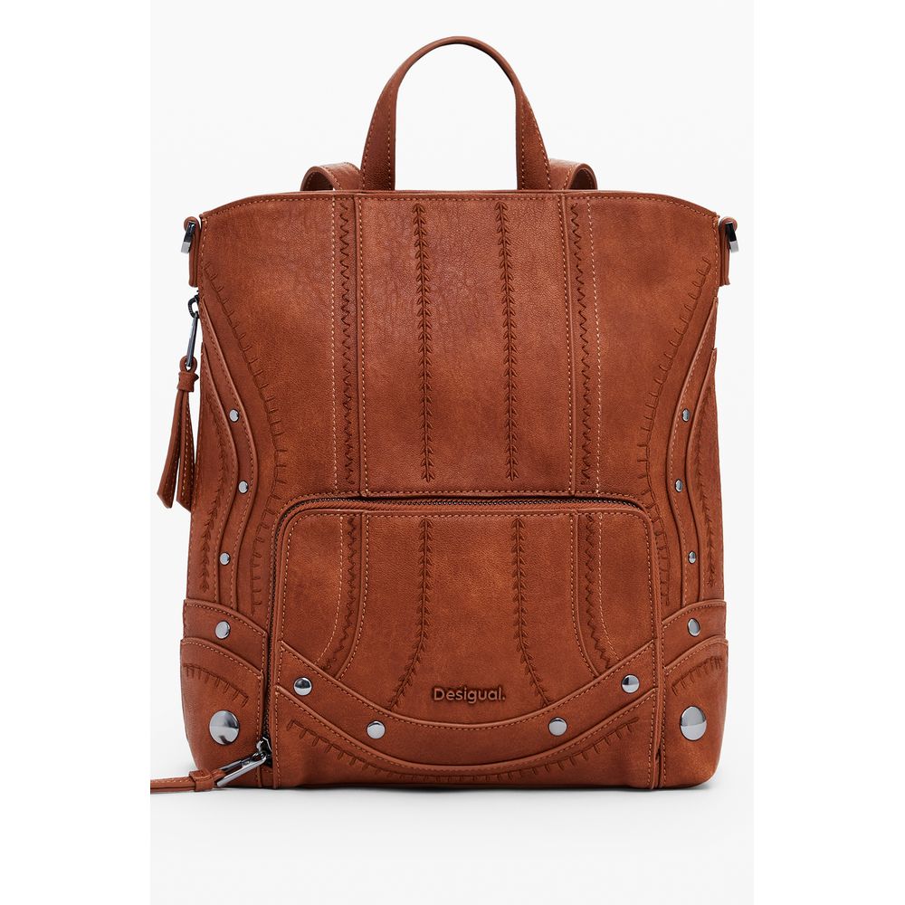 Brown Polyethylene Women Mini Backpack Desigual