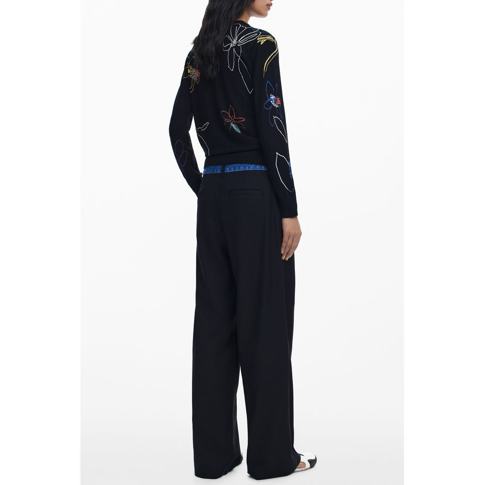 Black Viscose Women Sweater Desigual