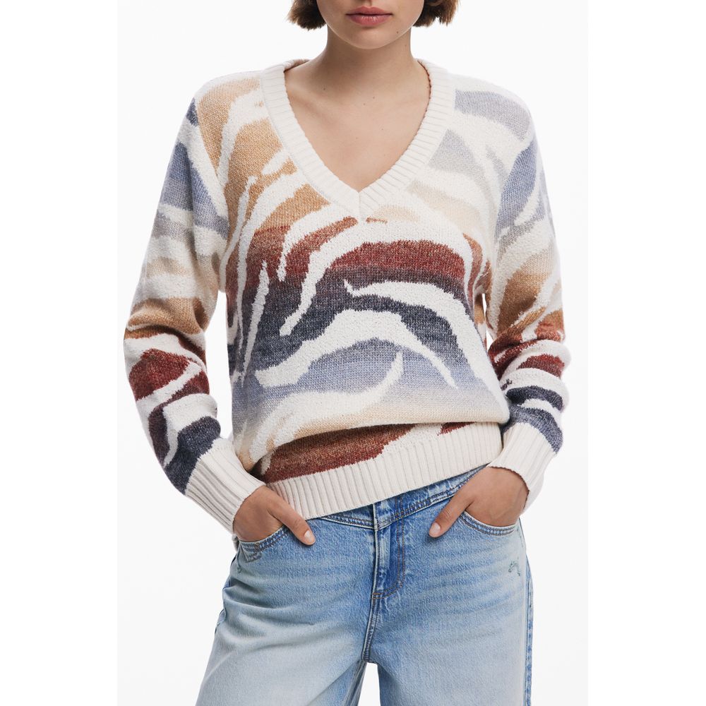 White Polyamide Women Sweater Desigual