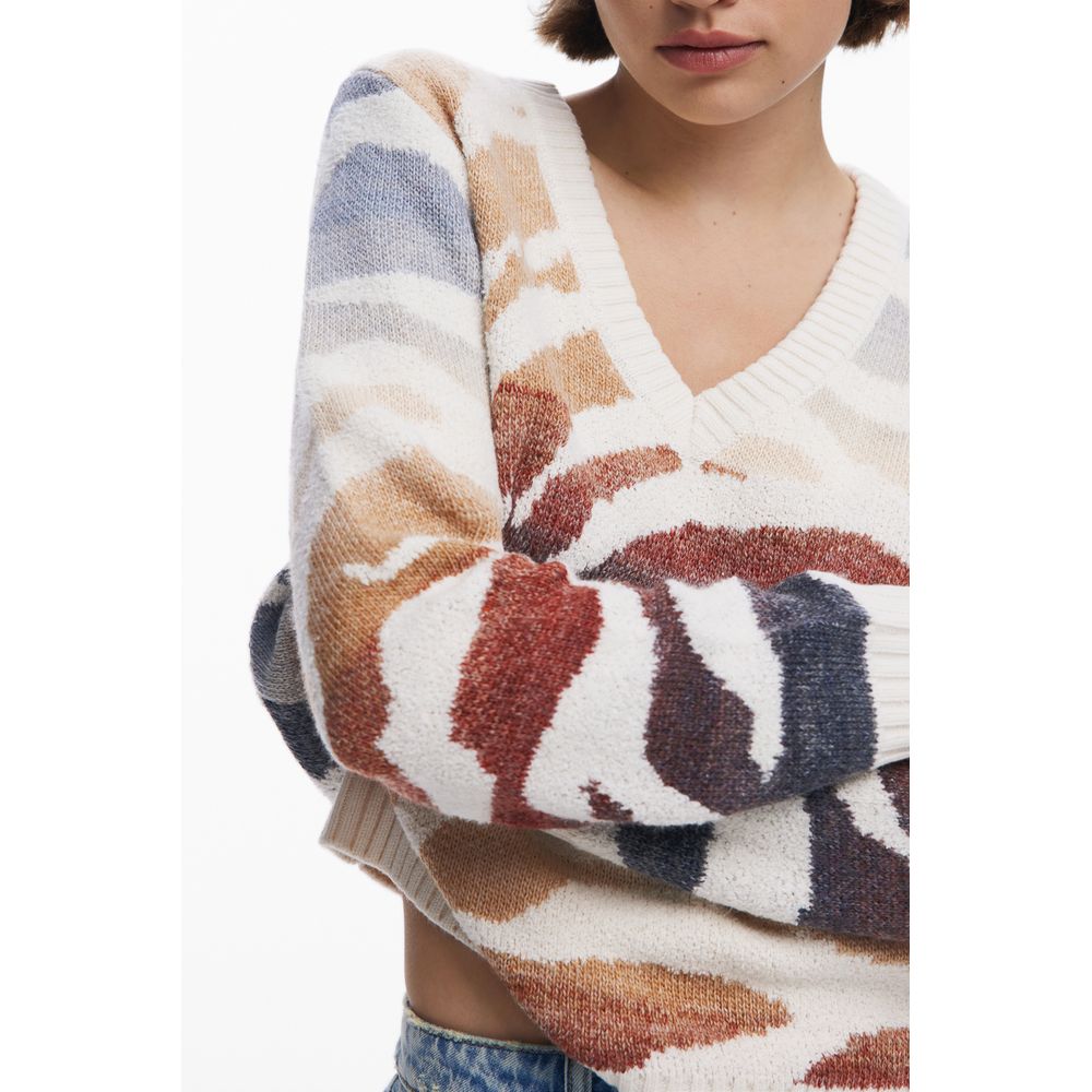 White Polyamide Women Sweater Desigual