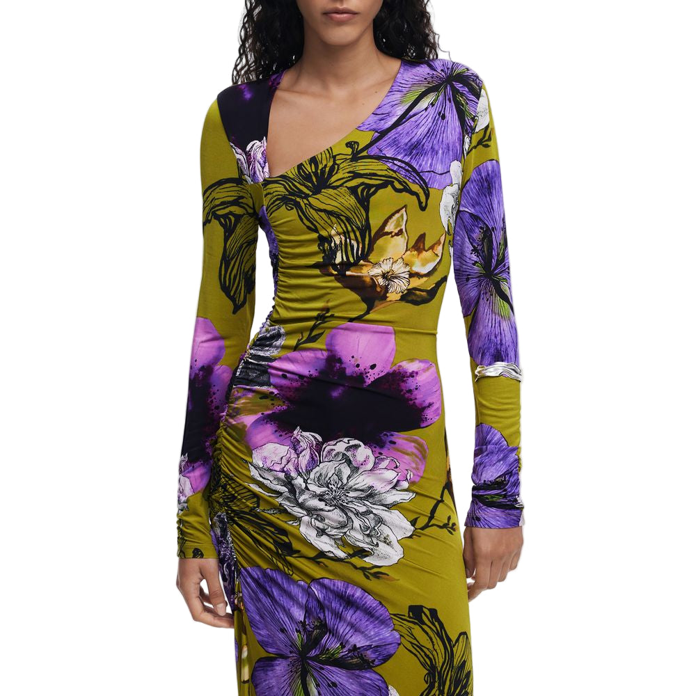Green Viscose Women Dress Desigual