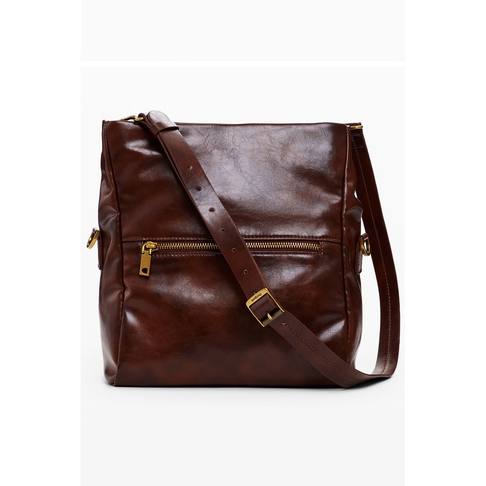 Brown Polyethylene Women Handbag Desigual