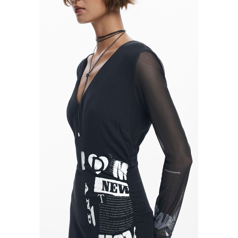 Black Polyester Women Dress Desigual