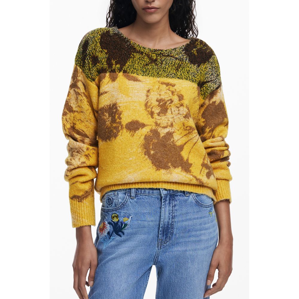 Yellow Wool Women Sweater Desigual