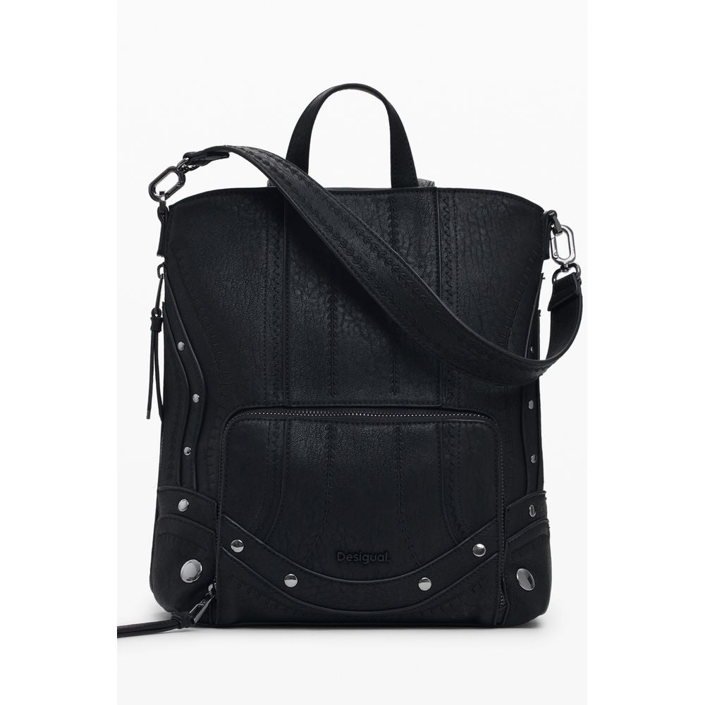 Black Polyethylene Women Backpack Desigual