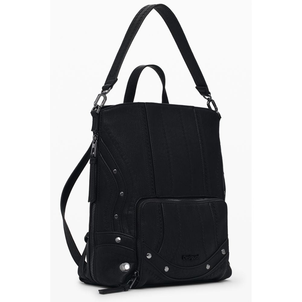 Black Polyethylene Women Backpack Desigual