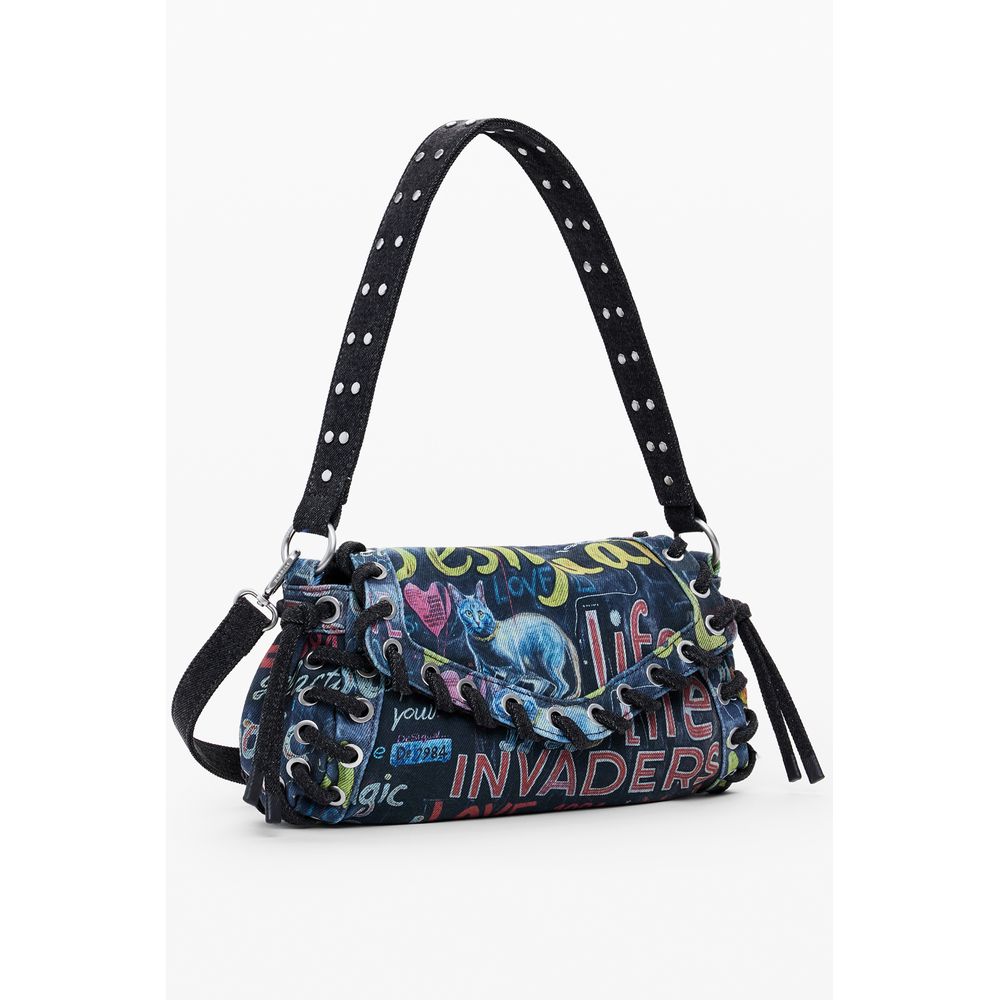 Blue Cotton Women Handbag Desigual