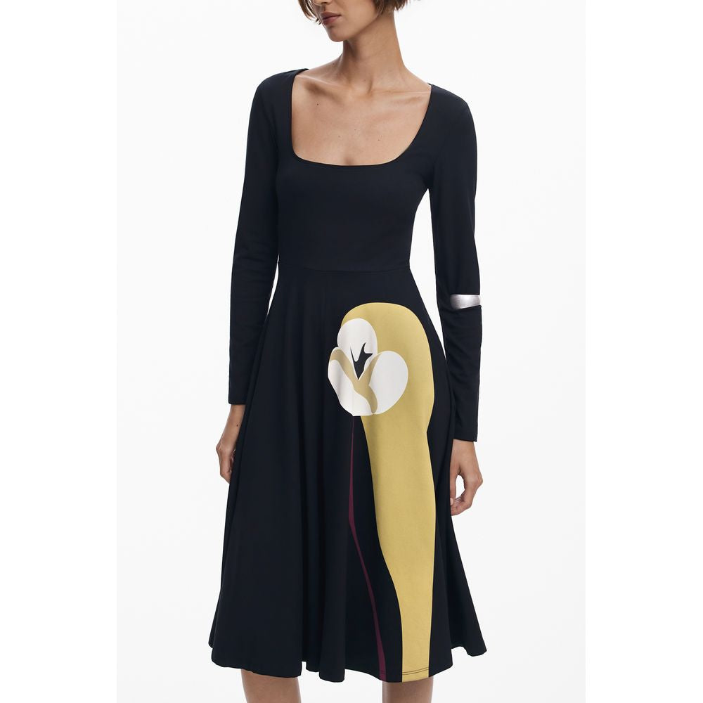 Black Cotton Women Dress Desigual